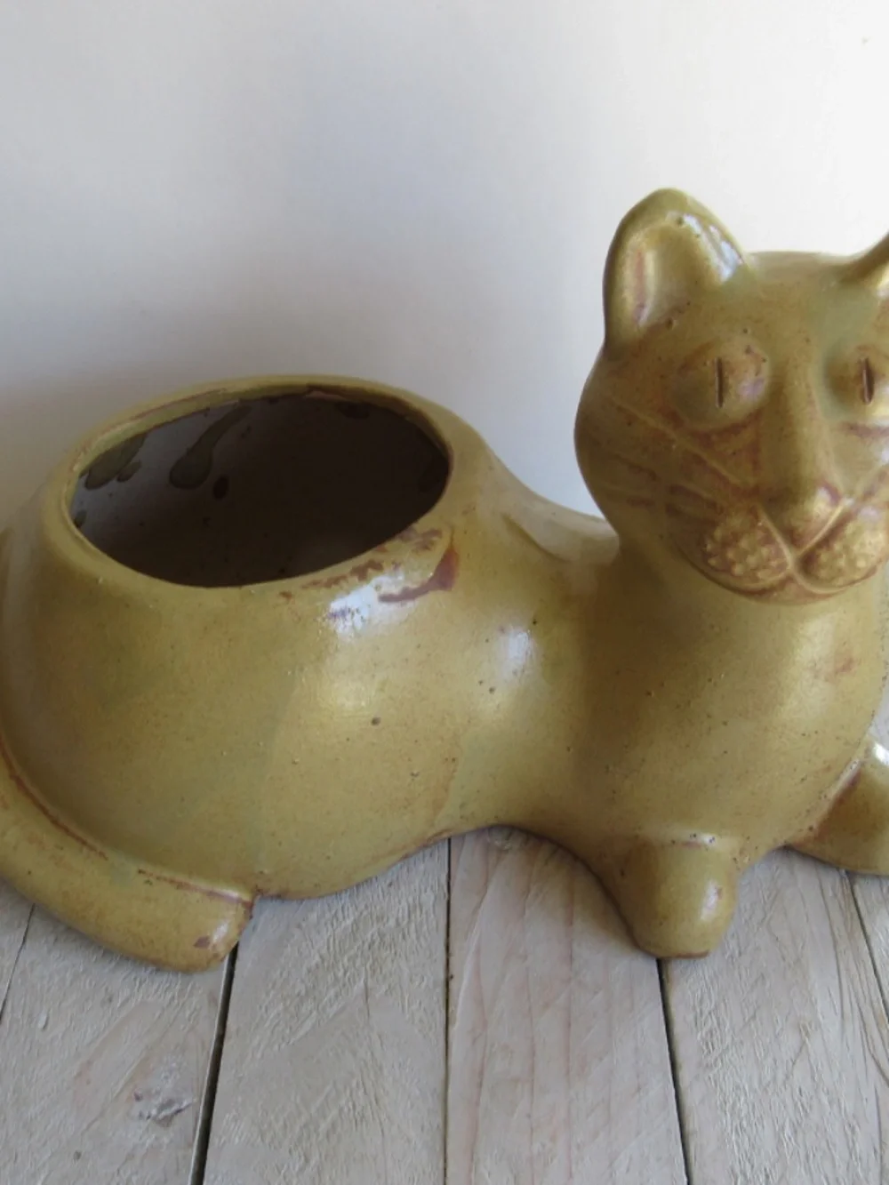 Vintage Stoneware Cat/Kitten Planter MCM 1960's - Picture 2 of 8